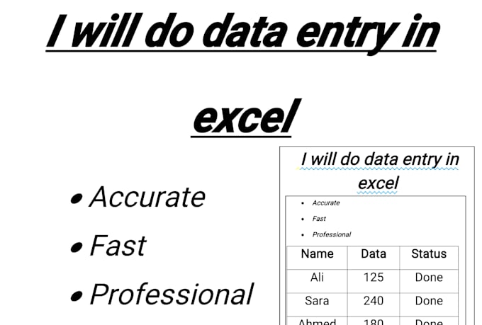 do data entry excel typing